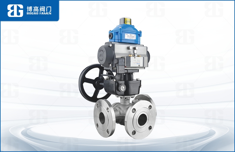 氣動三(san)通法蘭(lan)球閥